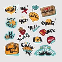 Set of social network stickers vector