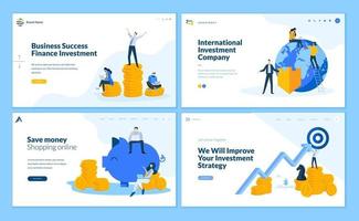 Set of flat design web page templates vector