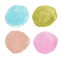 Round watercolor splashes. circle elements for design. vector