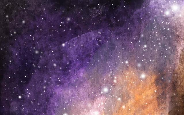 Abstract galaxy painting. Watercolor Cosmic texture with stars.