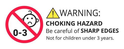 Not suitable for children under 3 years choking hazard vector