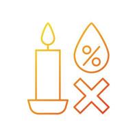 mantener velas en punto seco gradiente vector lineal icono de etiqueta manual