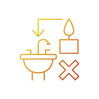 Never throw hot wax down sink gradient linear vector manual label icon