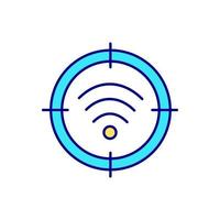 objetivo en señal wifi icono de color rgb vector