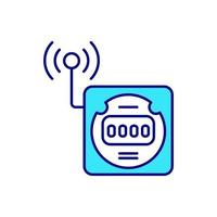 Smart grid meter RGB color icon vector