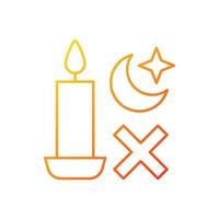 Nunca use velas mientras duerme el icono de etiqueta de vector lineal degradado