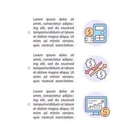 Financial management concept line icons with text vector