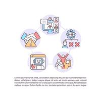 Unproductive team work concept line icons with text vector