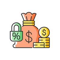 Fixed deposit RGB color icon vector