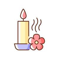 Scented candle RGB color manual label icon vector