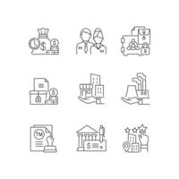 Business development linear icons set vector