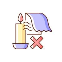 Keep candles away from air currents RGB color manual label icon vector