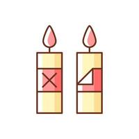 Remove candle packaging before use RGB color manual label icon vector