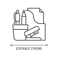 Office supplies linear icon vector