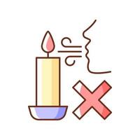Never blow out candle flame RGB color manual label icon vector