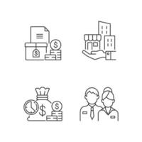 Building ownership linear icons set vector