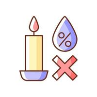 Keeping candles in dry spot RGB color manual label icon vector