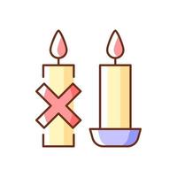 Use candleholder RGB color manual label icon vector