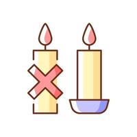 Use candleholder RGB color manual label icon vector