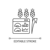 Crop and soil monitoring and management linear icon vector