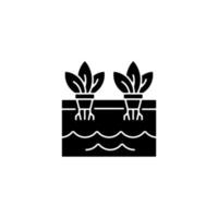 Hydroponics black glyph icon vector