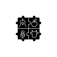 Agricultural cooperative black glyph icon vector