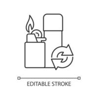 Lighter refill linear icon vector