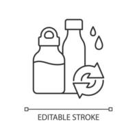 Water bottles refill linear icon vector