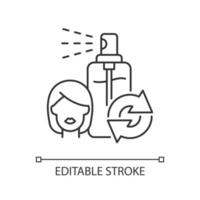 Hairspray refill linear icon vector