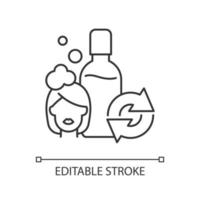 Refillable shampoo bottle linear icon vector