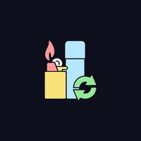 Lighter refill RGB color icon for dark theme vector