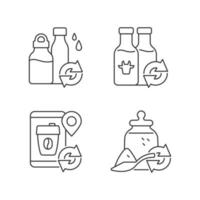 Refillable options linear icons set vector