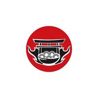 japanese food logo template design vector icon illustration.