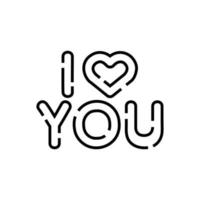 i love you lettering with heart isolated icon
