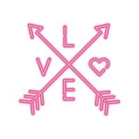 love lettering with arrows isolated icon vector