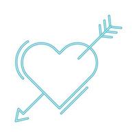 cute heart with arrow line style isolated icon vector