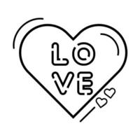 love lettering in heart isolated icon vector