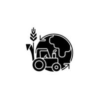 Environmental sustainability in agriculture black glyph icon vector