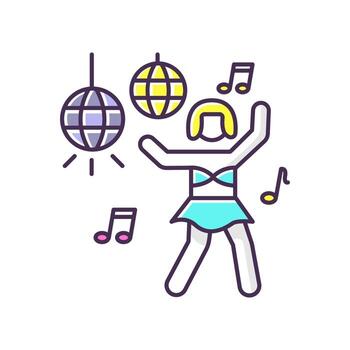 go go dancer icono de color rgb vector