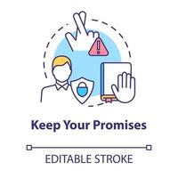 Keep your promises concept icon vector