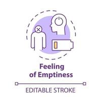 Feeling of emptiness concept icon vector