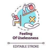 Feeling of uselessness concept icon vector