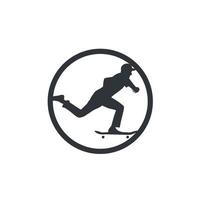 Skateboarding logo template design vector icon illustration.