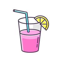 Long drink, cocktail RGB color icon vector