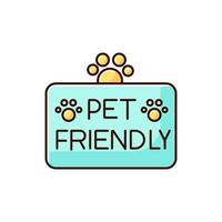 Pet friendly territory blue RGB color icon vector