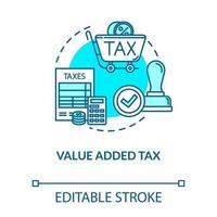 Value added tax turquoise concept icon