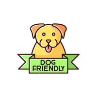 Dog friendly area yellow and green RGB color icon vector