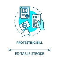 Protesting bill turquoise concept icon vector