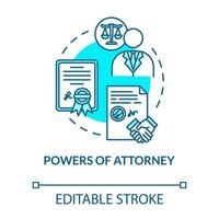 Powers of attorney turquoise concept icon vector