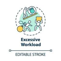 Excessive workload concept icon vector